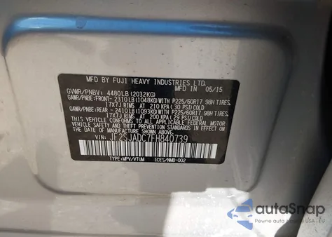 2015 Subaru Forester 2.5I Premium из США, поврежденный, VIN JF2SJADC7FH840739